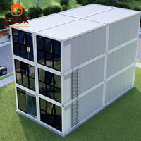 Cbox Maison Modulaire Démontable à 3 Étages, Bâtiment Modulaire Empilable pour Bureau, Hôtel, Appartement