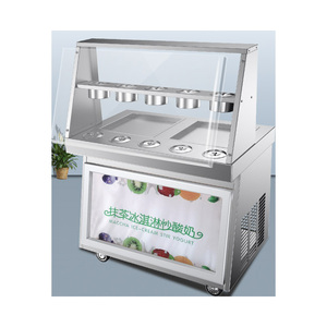 Professional Thailand Ice Cream <b>Roll</b> Making Fried Yogurt Fry Ice Cream Machine - Product Image 5