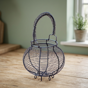 Vintage Style Metal Wire Eco-Friendly <b>Foldable</b> Egg <b>Basket</b> - Product Image 2