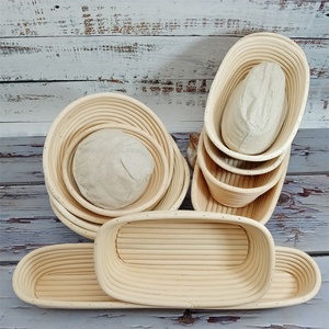 wholesale bannetons Customized Unbleached baguette Rattan 10 inch 25x15x8cm banneton oval proofing basket