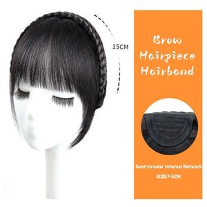 ที่คาดผมติดผมปลอมแบบยาวสีดำธรรมชาติ วิกผมสังเคราะห์ ที่คาดผมสำหรับผู้หญิง แฟชั่นที่คาดผมผู้หญิง - Product Image 4