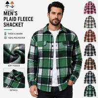 Chemise-veste en polaire à carreaux pour homme, épaisse et chaude, à manches longues, boutonnée, coupe décontractée, décontractée, pour l'extérieur, manteau d'hiver