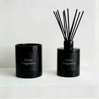 Ensemble diffuseur de parfum en céramique avec bocal à bougie blanc minimaliste et logo personnalisé en relief