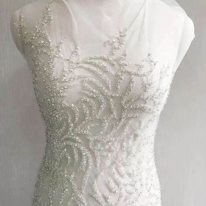 Neueste braut kleid strass applique patches für mieder in hochzeit WDP-080