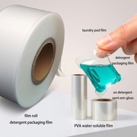 Film PVA Transparan Berkualitas Tinggi 75-100um, Larut dalam Air, untuk Kemasan Plastik Pod Deterjen Cuci