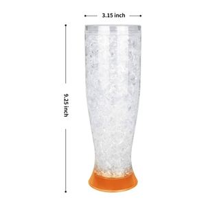 16OZ Plastic <b>Double</b> <b>Wall</b> Chiller Frosty Freezer Beer <b>Mugs</b> with Liquid Gel for Freezer Tumbler - Product Image 1