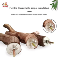 Petit perchoir pour oiseaux en bois de vigne naturel et en acier, jouet amusant et ludique pour cage à oiseaux