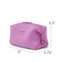 Grande trousse de toilette portable avec fermeture éclair, en néoprène imperméable, carrée, pour femmes, organiseur de cosmétiques