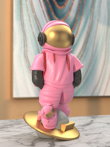 Adorno de astronauta creativo nórdico, estilo de arte popular, escritorio de resina y decoración de armario de TV para el hogar, sala de estar o regalo de cumpleaños - Product Image 3