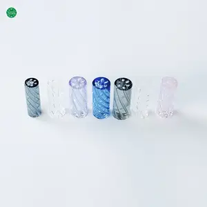 Free sample clear black white colored Glass filter tips glass tips with one hole for rolling paper
