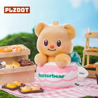Vente en gros de figurines en peluche Miniso PLZDOT Butter Bears Holiday, boîte mystère, pendentifs, poupées, jouets en peluche pour cadeaux