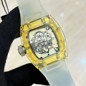High-quality business high-<b>end</b> transparent case, rubber strap, waterproof skeletonized multi-functional men's mechanical watch - Product Image 2