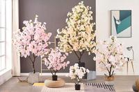 Ornements de plantes de cerisier artificiel salon aménagement paysager sur pied fleur artificielle décoration intérieure arbre à souhaits