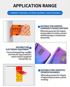 Etiquetas Adhesivas de Seguridad con Logotipo Personalizado de Alta Calidad, Semi-Transferibles, de Alta Resistencia, con Garantía Anulable, para Envases de Vidrio - Product Image 4