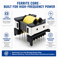 Transformateur à noyau de ferrite ETD34 haute fréquence à faible perte, compact, pour alimentation SMPS, transformateur LED et mini transformateur PCB