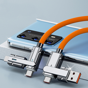 뜨거운 판매 <span class=keywords><strong>4</strong></span> in 1 65W 실리콘 아연 합금 빠른 충전 멀티 케이블 구글 픽셀 안드로이드 삼성 - Product Image 5