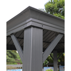 Pergola de <span class=keywords><strong>jardin</strong></span> moderne en aluminium avec toit rigide, imperméable, 365*300 - Product Image 5