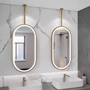 <span class=keywords><strong>Miroir</strong></span> ovale intelligent créatif à cadre <span class=keywords><strong>noir</strong></span>, tactile, suspendu, maquillage, lumière infiniment variable, moderne, LED, plafond, suspendu, maison intelligente - Product Image 3