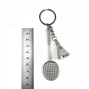 Metal Badminton Racket Keychain Vintage <b>Mini</b> Sports Keyring for Women Men Car Key Chains <b>Backpack</b> Pendant Novelty Gifts - Product Image 2