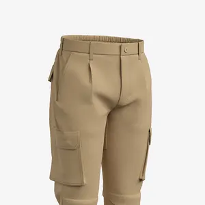 Fabriekslevering Mannen Utility Werkbroek Aan Taille Broek Katoenen Polyester 6 Zakken Knie Versterkte Cargo Broek