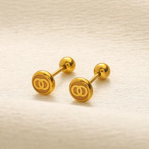 Marchio <span class=keywords><strong>di</strong></span> design <span class=keywords><strong>di</strong></span> lusso in acciaio inox <span class=keywords><strong>orecchini</strong></span> da donna Vintage alla moda CC zircone gioielli <span class=keywords><strong>di</strong></span> moda - Product Image 3