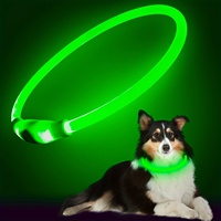 Collier LED pour chien rechargeable USB-C, en TPU découpable, collier lumineux pour animaux de compagnie, étanche, réglable, collier lumineux pour la sécurité des promenades nocturnes