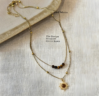 Hisera Nouveauté Best-seller Pierre en résine cristalline naturelle couleur caramel Unisexe Élégant Luxueux Plaqué or 18 carats Collier Chandail Bouddhisme