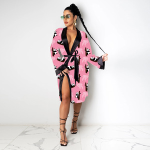 Batas de seda para mujer, ropa de dormir de dibujos animados de lujo, camisón, pijama, albornoz <span class=keywords><strong>Sexy</strong></span>, ropa de salón, Kimono, batas de satén, longues para mujer - Product Image 4