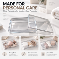 Boîte de rangement pliable en plastique PET recyclé personnalisée, gaufrée, vernie, impression UV et estampage à chaud pour usage personnel