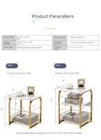 Ventes chaudes, table de chevet à 3 niveaux, cadre en métal stable, style industriel rétro, étagère de rangement, table d'appoint, table de chevet pour salon, chambre à coucher, bureau