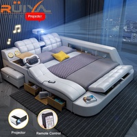 Dernier Design Italien Mobilier de Chambre Lit Intelligent Multifonctionnel Combinaison Armoire avec Projecteur