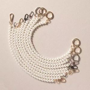 Chaîne de sac en perles beiges rouge vif de 8 mm avec fermoir mousqueton doré, accessoires de bijoux DIY, options de longueur de 15 cm à 120 cm - Product Image 2