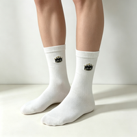 Chaussettes en coton respirantes personnalisées pour hommes, avec logo brodé sur mesure, vente en gros, haute qualité, tricotées unies, design personnalisé