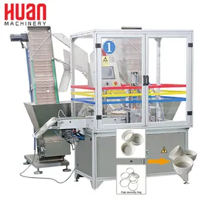 High speed automatic cap lining machine foil inserting wadding equipment flip cap liner machinery