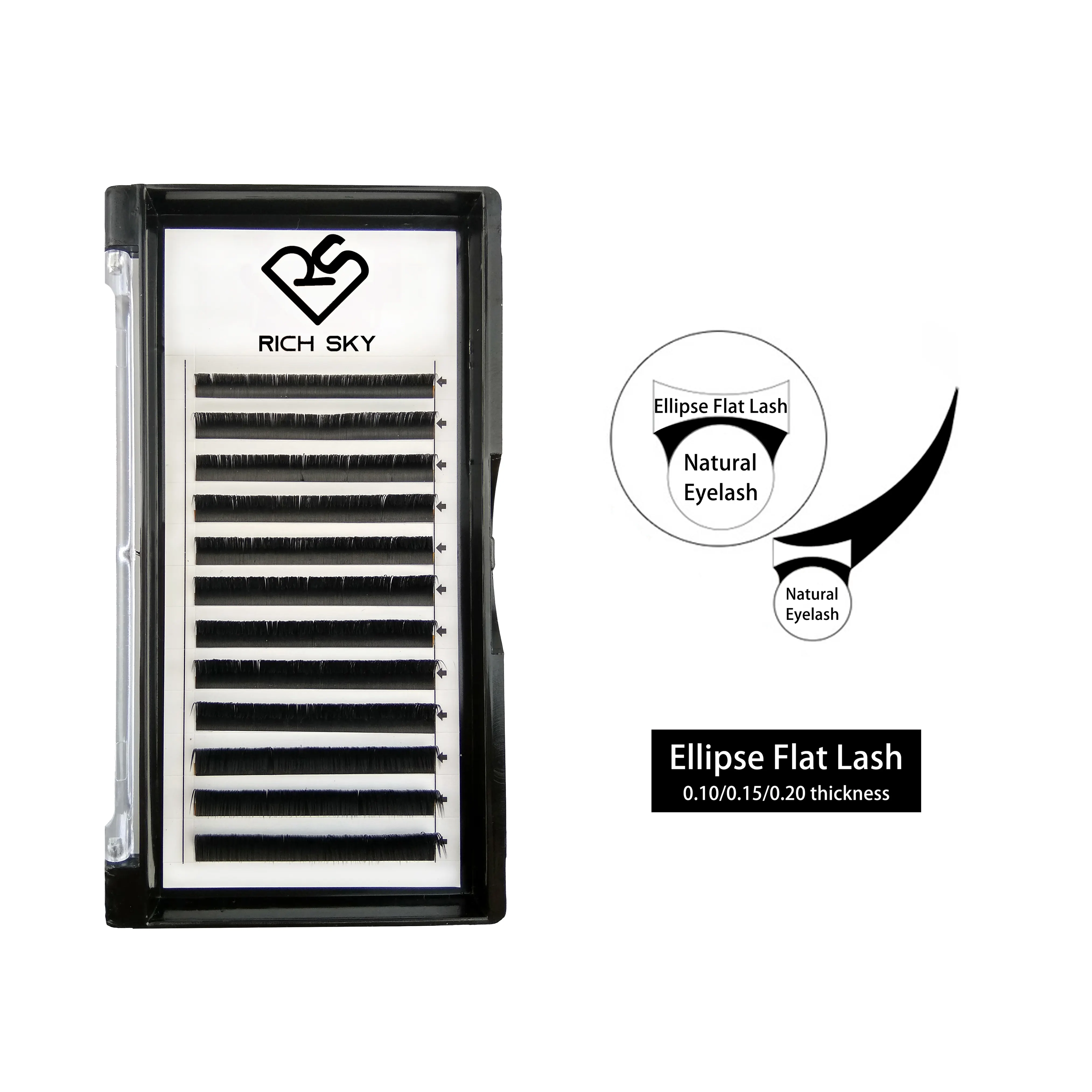 Ellipse Flat Eyelash Extension Natural Black & Brown Synthetic Hair Manufacturer Lash Korean Pbt Cashmere Matte Bulk Silk 6-20mm