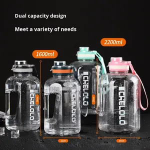 Vaso <span class=keywords><strong>de</strong></span> plástico deportivo portátil para Fitness <span class=keywords><strong>de</strong></span> verano, gran capacidad, bebida directa, barril Simple <span class=keywords><strong>de</strong></span> tonelada para acampar - Product Image 2