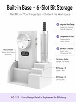 Machine à ongles électrique sans fil 45000 tr/min avec base intégrée, stockage de 6 embouts, rechargeable, qualité professionnelle, emballage personnalisé
