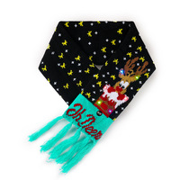 Écharpe de tête de renne de Noël pour enfants, motif dessin animé, lumières LED colorées, jacquard, écologique, hiver, Noël, Nouvel An, vente chaude