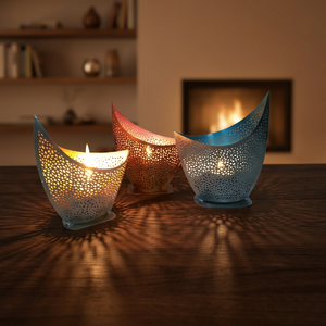 Elegant Handmade <b>Multi</b>-<b>Color</b> Iron Tea <b>Light</b> Votive Candle Holder Lanterns Jars Collection KHAN EXIMPO Z-505 for Wedding Home - Product Image 2