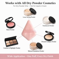 Houppette en microfibre floquée JLY pour fond de teint et poudre libre, ultra douce, avec applicateur de maquillage