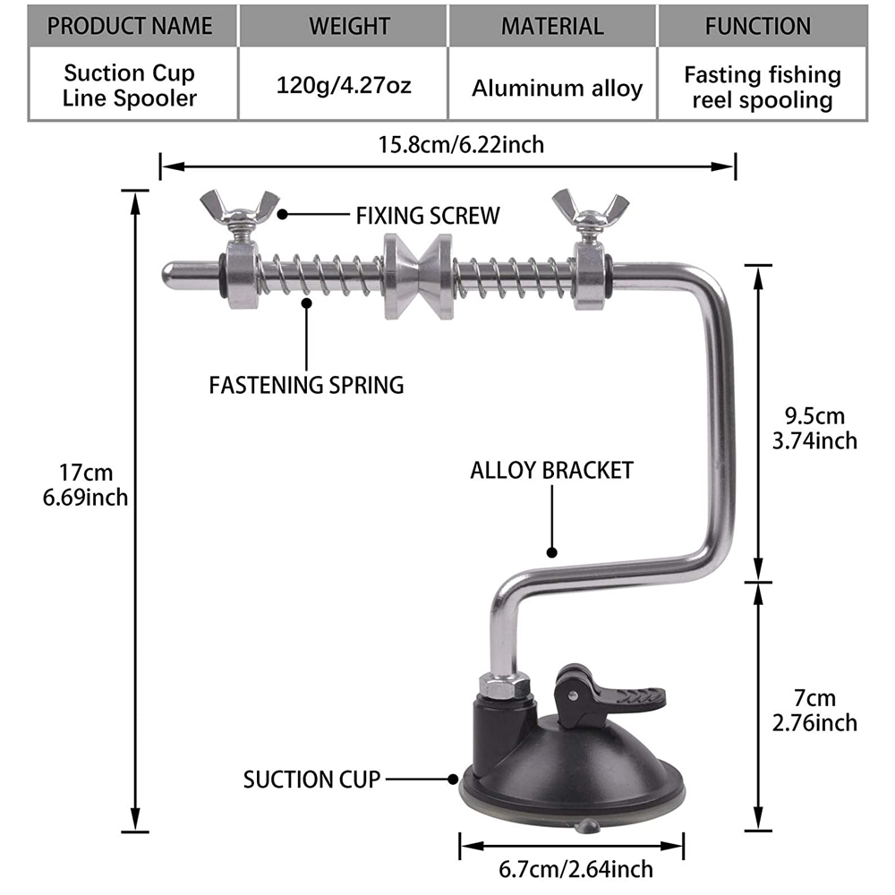 aluminum portable fishing line spooler system Fishing Reel Spooler Adjustable Stable Fishing Line Winder Spooler Machine with Clamp Suction Cup Base Spooling Station for Spinning Casting Reels : Sports & Outdoors including baitcasters Berkley Portable Line Spooler Max
