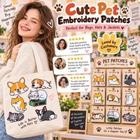Patch brodé mignon pour animaux de compagnie en gros : Patte de chien, patte de chat, Corgi, Shiba, Bouledogue français – Patch thermocollant ou à coudre