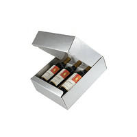 Boîte à vin portable pour trois bouteilles avec logo personnalisé, emballage cadeau en carton, revêtement UV, gaufrage, concept magnétique, effet disparaissant