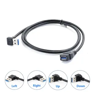 USB3.0 Up Down Left Right 90 degree Extension cord Male to Female USB3.0 Cable computer laptop connect network card U disk