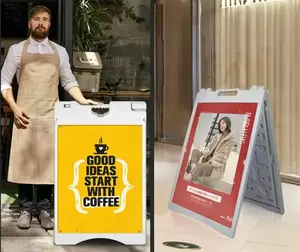 स्टोरफ्रंट साइडवॉक कर्ब के लिए स्टैंड (सफ़ेद) विज्ञापन बोर्ड पोस्टर स्टैंड प्रदर्शित करता है दो तरफा फ्री स्टैंड