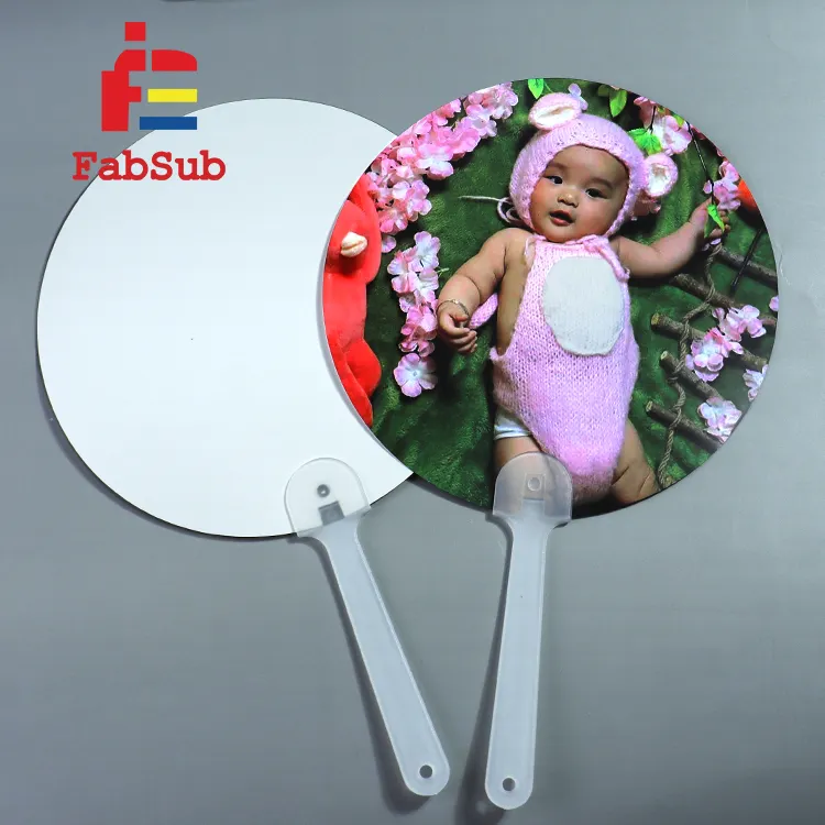 Sublimation Plastic Hand Fan Long Handle Customized PPT Hand Fan Waterproof Sublimation Hand Fan Blanks