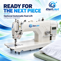 Machine à coudre industrielle à point noué avec compteur de points prédéfini et modes programmés pour les coutures de chemises, les ourlets et la surpiqûre de vêtements