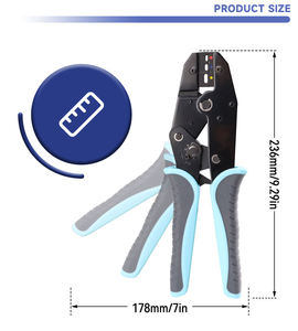 KHC Ratchet Type Labor-Saving Pre-Insulated Terminal Crimping Pliers <b>Soft</b> Grip Plastic Handle Black Oxide Finish Industrial <b>Wire</b> - Product Image 4