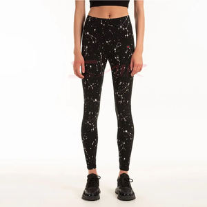 Best Quality Ladies <b>Leggings</b> with Tummy <b>Control</b> 100% Cotton Sublimation Printing Fashionable Workout Pants Custom Logo Waist - Product Image 1