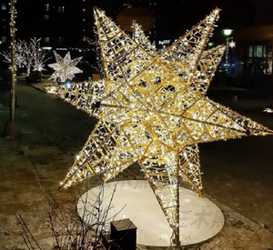 Decoración Navideña LED HFBH, Escultura <span class=keywords><strong>Gigante</strong></span> <span class=keywords><strong>de</strong></span> Estrella Acrílica para Jardín y Calle, Motivo 3D para Paisaje <span class=keywords><strong>de</strong></span> Halloween - Product Image 2